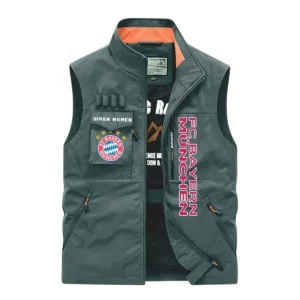 FC Bayern München Ärmellose Outdoor-Weste, Ganzflächig bedruckte Outdoor-Weste fur FC Bayern München fans BDE96082125101 - Grün