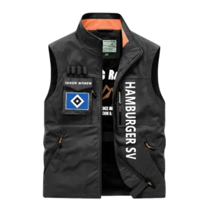 Hamburger SV Ärmellose Outdoor-Weste, Ganzflächig bedruckte Outdoor-Weste fur Hamburger SV fans BDE96082125102 - Schwarz
