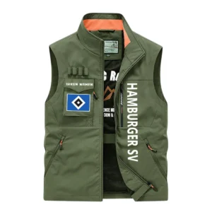Hamburger SV Ärmellose Outdoor-Weste, Ganzflächig bedruckte Outdoor-Weste fur Hamburger SV fans BDE96082125102 - Olivgrün