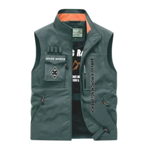 Borussia Mönchengladbach Ärmellose Outdoor-Weste, Ganzflächig bedruckte Outdoor-Weste fur Borussia Mönchengladbach fans BDE96082125104 - Grün
