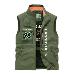 Hannover 96 Ärmellose Outdoor-Weste, Ganzflächig bedruckte Outdoor-Weste fur Hannover 96 fans BDE96082125111 - Olivgrün