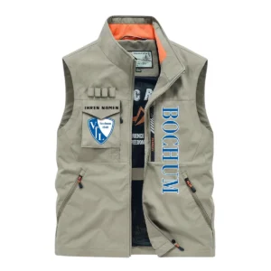 VfL Bochum Ärmellose Outdoor-Weste, Ganzflächig bedruckte Outdoor-Weste fur VfL Bochum fans BDE96082125112 - Khaki