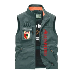 FC Augsburg Ärmellose Outdoor-Weste, Ganzflächig bedruckte Outdoor-Weste fur FC Augsburg fans BDE96082125113 - Grün