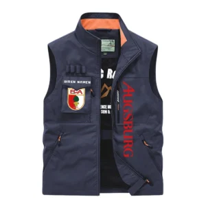 FC Augsburg Ärmellose Outdoor-Weste, Ganzflächig bedruckte Outdoor-Weste fur FC Augsburg fans BDE96082125113 - Marineblau