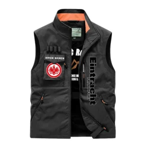 Eintracht Frankfurt Ärmellose Outdoor-Weste, Ganzflächig bedruckte Outdoor-Weste fur Eintracht Frankfurt fans BDE96082125115 - Schwarz