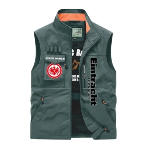 Eintracht Frankfurt Ärmellose Outdoor-Weste, Ganzflächig bedruckte Outdoor-Weste fur Eintracht Frankfurt fans BDE96082125115 - Grün