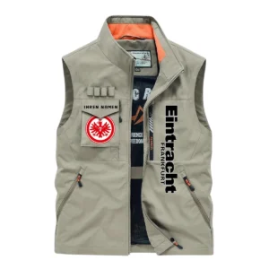 Eintracht Frankfurt Ärmellose Outdoor-Weste, Ganzflächig bedruckte Outdoor-Weste fur Eintracht Frankfurt fans BDE96082125115 - Khaki