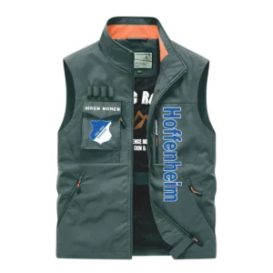 TSG Hoffenheim Ärmellose Outdoor-Weste, Ganzflächig bedruckte Outdoor-Weste fur TSG Hoffenheim fans BDE96082125117 - Grün
