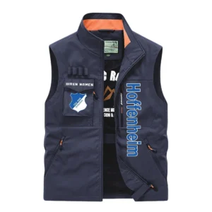 TSG Hoffenheim Ärmellose Outdoor-Weste, Ganzflächig bedruckte Outdoor-Weste fur TSG Hoffenheim fans BDE96082125117 - Marineblau