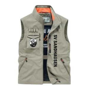 SV Sandhausen Ärmellose Outdoor-Weste, Ganzflächig bedruckte Outdoor-Weste fur SV Sandhausen fans BDE96082125126 - Khaki