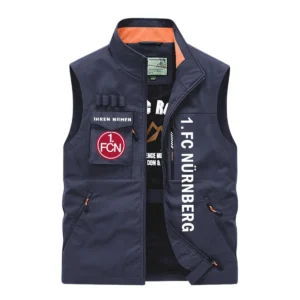 1. FC Nürnberg Ärmellose Outdoor-Weste, Ganzflächig bedruckte Outdoor-Weste fur 1. FC Nürnberg fans BDE96082125127 - Marineblau