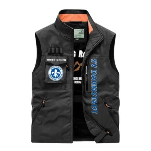 SV Darmstadt 98 Ärmellose Outdoor-Weste, Ganzflächig bedruckte Outdoor-Weste fur SV Darmstadt 98 fans BDE96082125129 - Schwarz