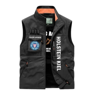 Holstein Kiel Ärmellose Outdoor-Weste, Ganzflächig bedruckte Outdoor-Weste fur Holstein Kiel fans BDE96082125131 - Schwarz