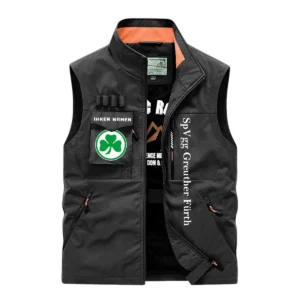 SpVgg Greuther Fürth Ärmellose Outdoor-Weste, Ganzflächig bedruckte Outdoor-Weste fur SpVgg Greuther Fürth fans BDE96082125132 - Schwarz