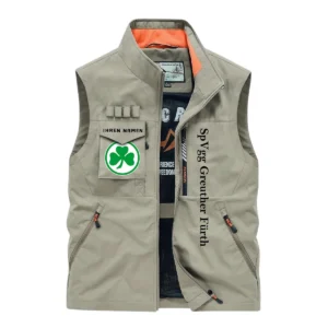 SpVgg Greuther Fürth Ärmellose Outdoor-Weste, Ganzflächig bedruckte Outdoor-Weste fur SpVgg Greuther Fürth fans BDE96082125132 - Khaki