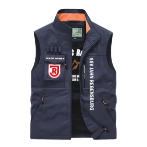 SSV Jahn Regensburg Ärmellose Outdoor-Weste, Ganzflächig bedruckte Outdoor-Weste fur SSV Jahn Regensburg fans BDE96082125133 - Marineblau