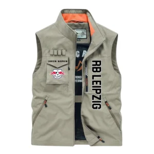 RB Leipzig Ärmellose Outdoor-Weste, Ganzflächig bedruckte Outdoor-Weste fur RB Leipzig fans BDE96082125138 - Khaki