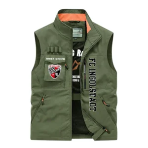 FC Ingolstadt 04 Ärmellose Outdoor-Weste, Ganzflächig bedruckte Outdoor-Weste fur FC Ingolstadt 04 fans BDE96082125139 - Olivgrün