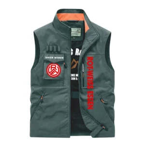 Rot-Weiss Essen Ärmellose Outdoor-Weste, Ganzflächig bedruckte Outdoor-Weste fur Rot-Weiss Essen fans BDE96082125140 - Grün