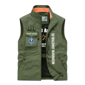 SV Waldhof Mannheim Ärmellose Outdoor-Weste, Ganzflächig bedruckte Outdoor-Weste fur SV Waldhof Mannheim fans BDE96082125141 - Olivgrün