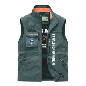 SV Waldhof Mannheim Ärmellose Outdoor-Weste, Ganzflächig bedruckte Outdoor-Weste fur SV Waldhof Mannheim fans BDE96082125141 - Grün