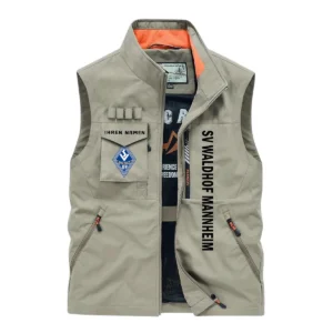 SV Waldhof Mannheim Ärmellose Outdoor-Weste, Ganzflächig bedruckte Outdoor-Weste fur SV Waldhof Mannheim fans BDE96082125141 - Khaki