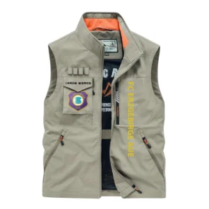 FC Erzgebirge Aue Ärmellose Outdoor-Weste, Ganzflächig bedruckte Outdoor-Weste fur FC Erzgebirge Aue fans BDE96082125142 - Khaki