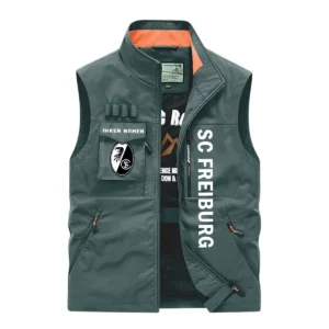 SC Freiburg II Ärmellose Outdoor-Weste, Ganzflächig bedruckte Outdoor-Weste fur SC Freiburg II fans BDE96082125144 - Grün