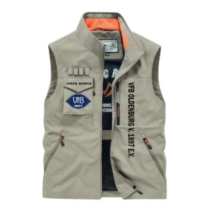 VfB Oldenburg Ärmellose Outdoor-Weste, Ganzflächig bedruckte Outdoor-Weste fur VfB Oldenburg fans BDE96082125145 - Khaki