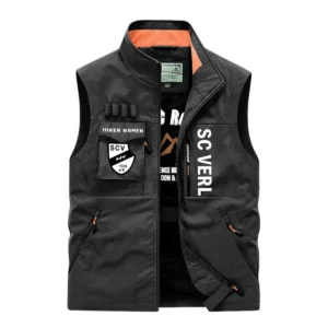 SC Verl Ärmellose Outdoor-Weste, Ganzflächig bedruckte Outdoor-Weste fur SC Verl fans BDE96082125146 - Schwarz
