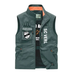 SC Verl Ärmellose Outdoor-Weste, Ganzflächig bedruckte Outdoor-Weste fur SC Verl fans BDE96082125146 - Grün