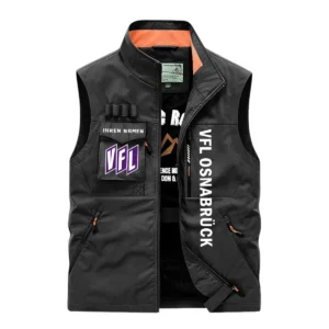 VfL Osnabrück Ärmellose Outdoor-Weste, Ganzflächig bedruckte Outdoor-Weste fur VfL Osnabrück fans BDE96082125147 - Schwarz
