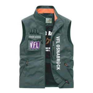 VfL Osnabrück Ärmellose Outdoor-Weste, Ganzflächig bedruckte Outdoor-Weste fur VfL Osnabrück fans BDE96082125147 - Grün