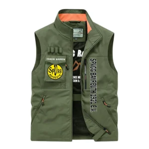SpVgg Bayreuth Ärmellose Outdoor-Weste, Ganzflächig bedruckte Outdoor-Weste fur SpVgg Bayreuth fans BDE96082125148 - Olivgrün