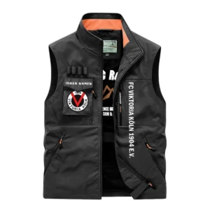 FC Viktoria Köln Ärmellose Outdoor-Weste, Ganzflächig bedruckte Outdoor-Weste fur FC Viktoria Köln fans BDE96082125149 - Schwarz