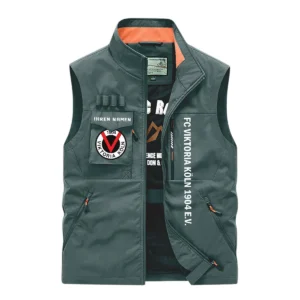 FC Viktoria Köln Ärmellose Outdoor-Weste, Ganzflächig bedruckte Outdoor-Weste fur FC Viktoria Köln fans BDE96082125149 - Grün