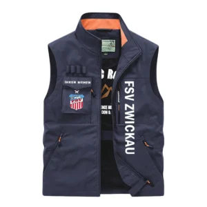 FSV Zwickau Ärmellose Outdoor-Weste, Ganzflächig bedruckte Outdoor-Weste fur FSV Zwickau fans BDE96082125150 - Marineblau