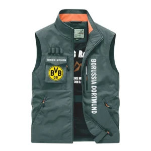 Borussia Dortmund II Ärmellose Outdoor-Weste, Ganzflächig bedruckte Outdoor-Weste fur Borussia Dortmund II fans BDE96082125151 - Grün