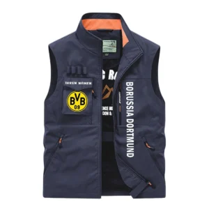 Borussia Dortmund II Ärmellose Outdoor-Weste, Ganzflächig bedruckte Outdoor-Weste fur Borussia Dortmund II fans BDE96082125151 - Marineblau