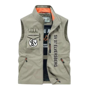 SV Elversberg Ärmellose Outdoor-Weste, Ganzflächig bedruckte Outdoor-Weste fur SV Elversberg fans BDE96082125152 - Khaki