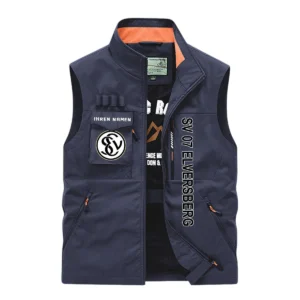 SV Elversberg Ärmellose Outdoor-Weste, Ganzflächig bedruckte Outdoor-Weste fur SV Elversberg fans BDE96082125152 - Marineblau