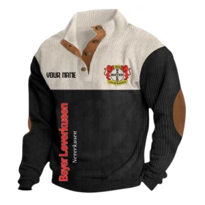 Bayer Leverkusen Sweatshirt Herren Stehkragen, Ganzflächig bedruckte Sweatshirt Herren Stehkragen fur Bayer Leverkusen fans BDE113081425102 - Schwarz