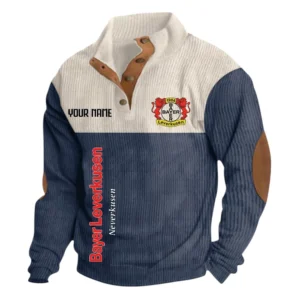 Bayer Leverkusen Sweatshirt Herren Stehkragen, Ganzflächig bedruckte Sweatshirt Herren Stehkragen fur Bayer Leverkusen fans BDE113081425102 - Dunkelblau