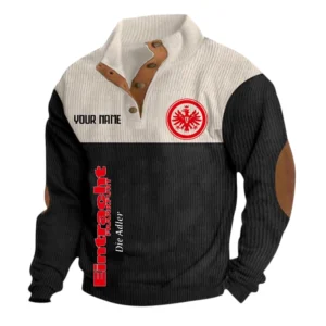 Eintracht Frankfurt Sweatshirt Herren Stehkragen, Ganzflächig bedruckte Sweatshirt Herren Stehkragen fur Eintracht Frankfurt fans BDE113081425103 - Schwarz
