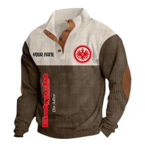 Eintracht Frankfurt Sweatshirt Herren Stehkragen, Ganzflächig bedruckte Sweatshirt Herren Stehkragen fur Eintracht Frankfurt fans BDE113081425103 - Braun