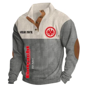 Eintracht Frankfurt Sweatshirt Herren Stehkragen, Ganzflächig bedruckte Sweatshirt Herren Stehkragen fur Eintracht Frankfurt fans BDE113081425103 - Grau