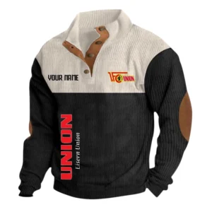 1. FC Union Berlin Sweatshirt Herren Stehkragen, Ganzflächig bedruckte Sweatshirt Herren Stehkragen fur 1. FC Union Berlin fans BDE113081425105 - Schwarz