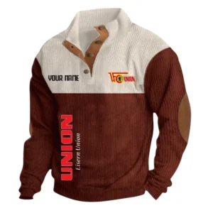1. FC Union Berlin Sweatshirt Herren Stehkragen, Ganzflächig bedruckte Sweatshirt Herren Stehkragen fur 1. FC Union Berlin fans BDE113081425105 - Rot