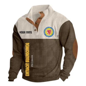 Eintracht Braunschweig Sweatshirt Herren Stehkragen, Ganzflächig bedruckte Sweatshirt Herren Stehkragen fur Eintracht Braunschweig fans BDE113081425116 - Braun