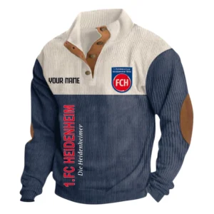 1. FC Heidenheim 1846 Sweatshirt Herren Stehkragen, Ganzflächig bedruckte Sweatshirt Herren Stehkragen fur 1. FC Heidenheim 1846 fans BDE113081425120 - Dunkelblau